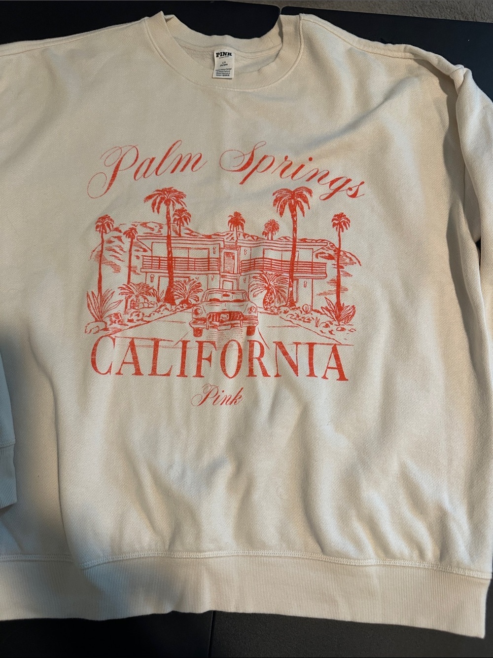 PINK Victoria's Secret Cream crewneck Palm Springs California